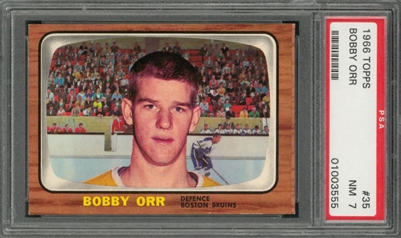 1966 Topps #35 Bobby Orr Rookie Card – PSA NM 7